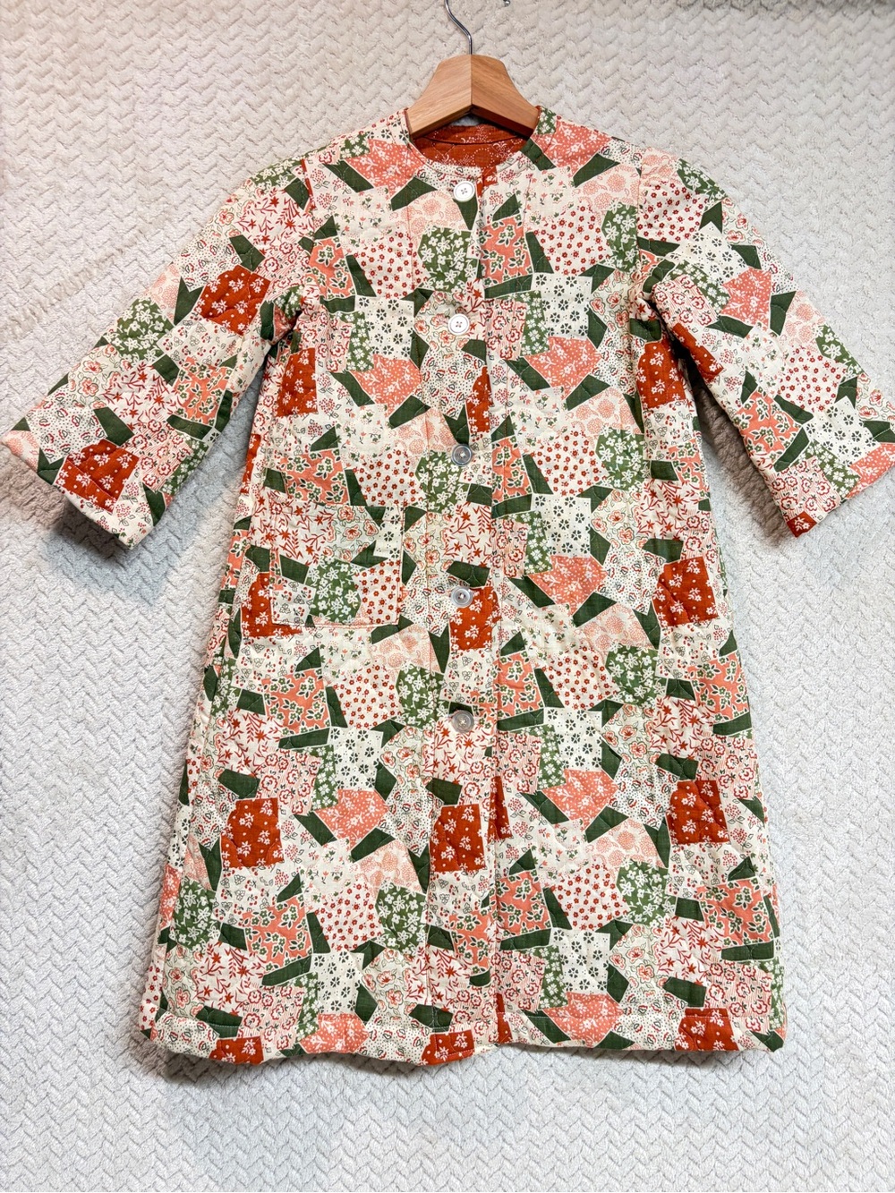 Handmade Vintage Patchwork Quilt Coat Kids‎ Floral Calico Cottagecore Jacket